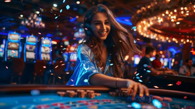 Live dealer calling Bingo numbers with player cards on screen